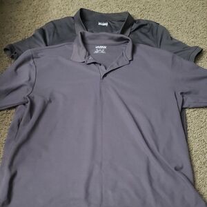 2 Men's Gray Polo Shirts 2XL
